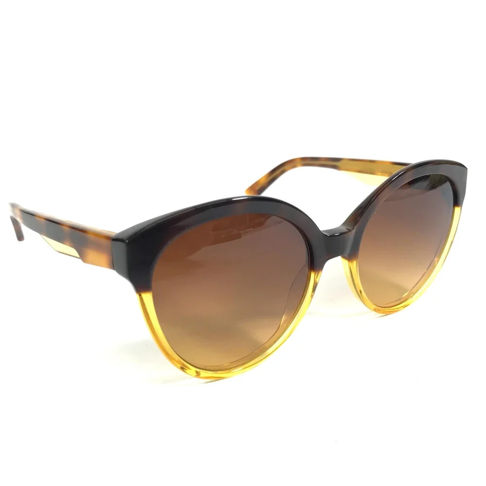 Alfred Kerbs Sunglasses ANDREA YW Yellow Tortoise Cat Eye Frames w/ Brown Lenses